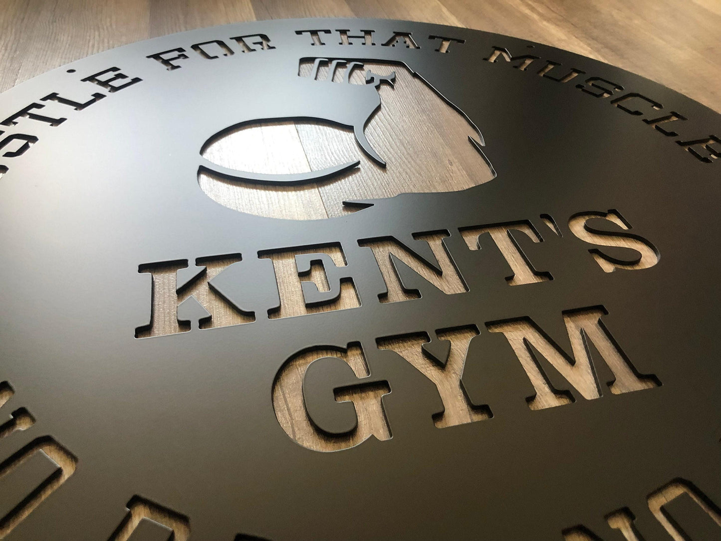 Home Gym Signs - Muscle - Personalized Steel Sign - Metal Art - SQ100