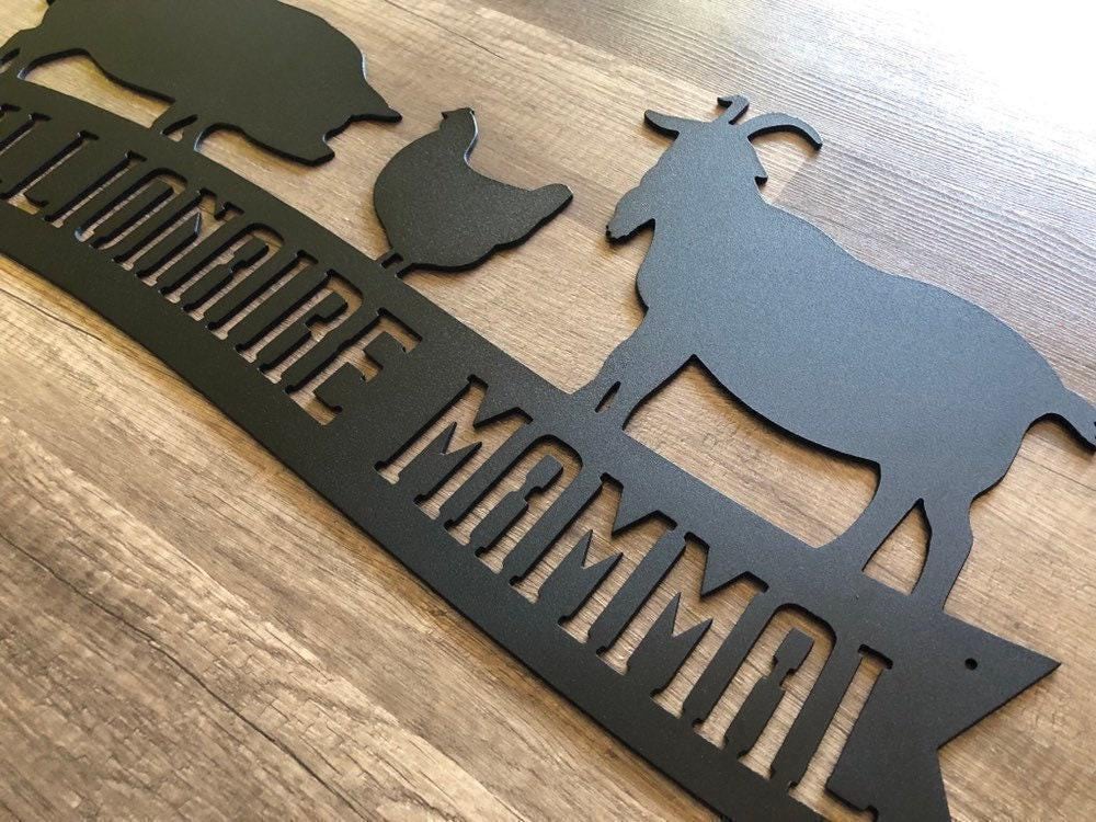 Farm Name Banner Sign - Goat Pig Chicken Barn - Personalized Steel Sign - Metal Art
