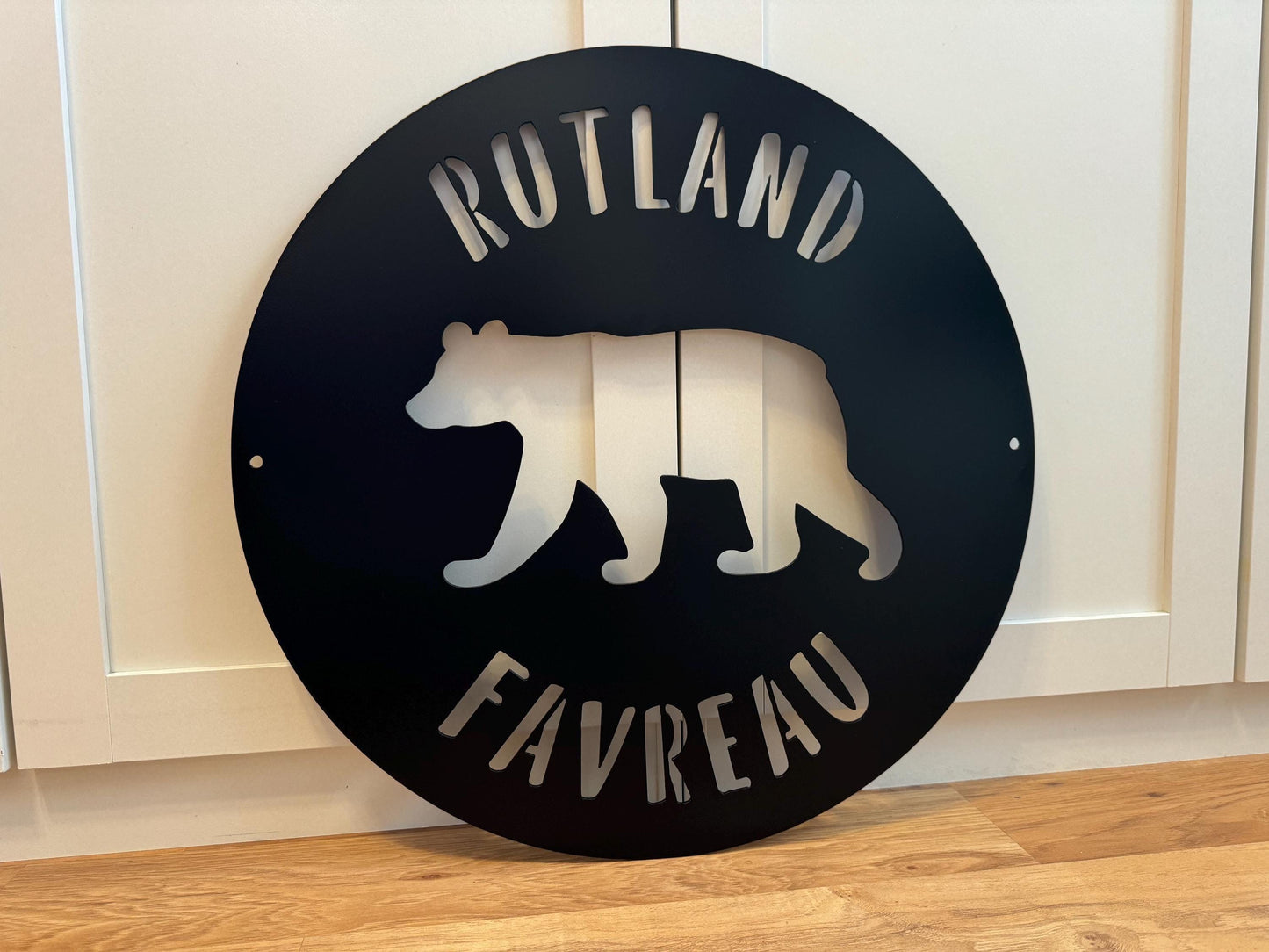 METAL BEAR Sign - Cabin - Woods Nature - Personalized Steel Sign - Wall Art - SQ100