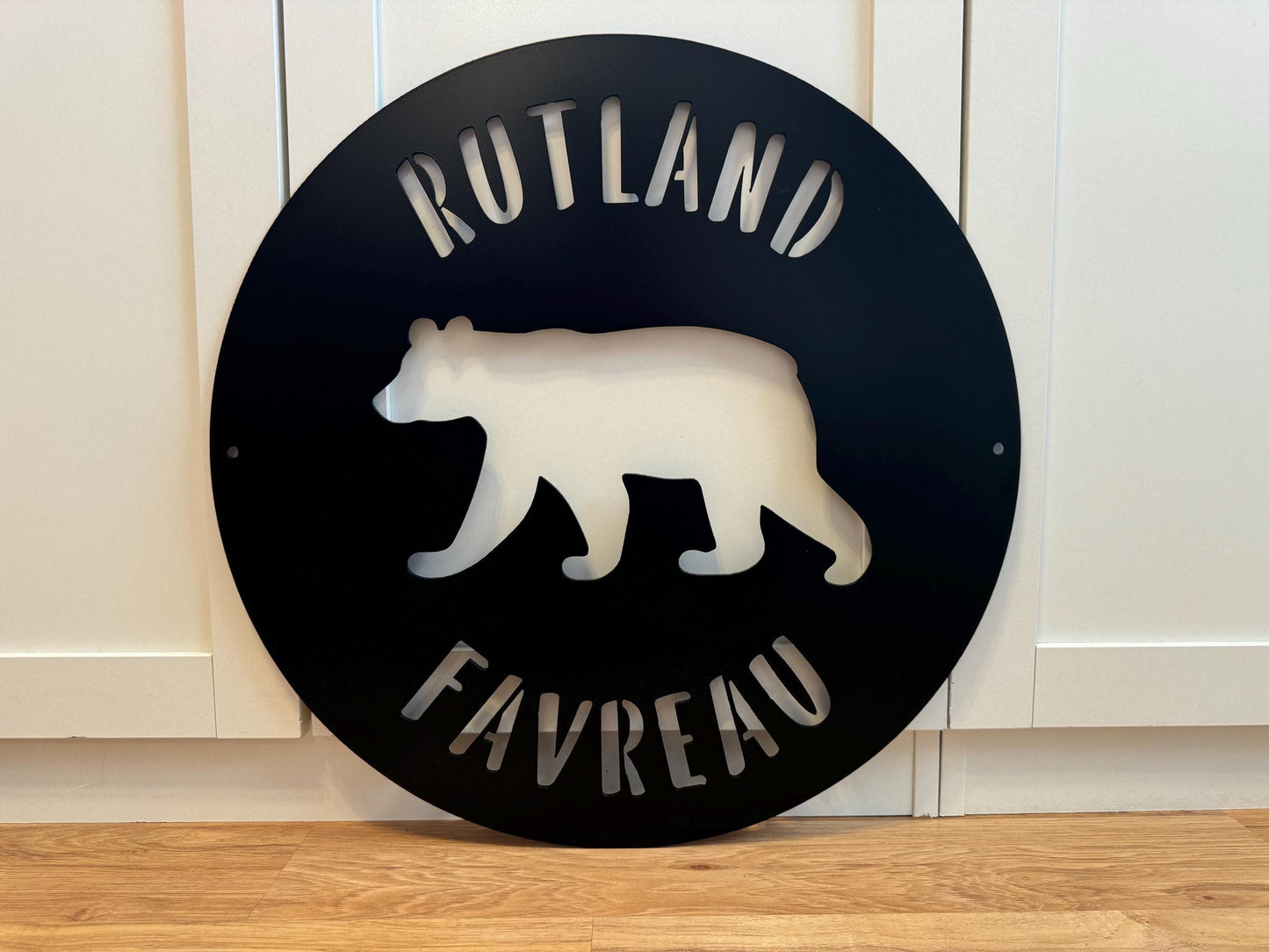 METAL BEAR Sign - Cabin - Woods Nature - Personalized Steel Sign - Wall Art - SQ100