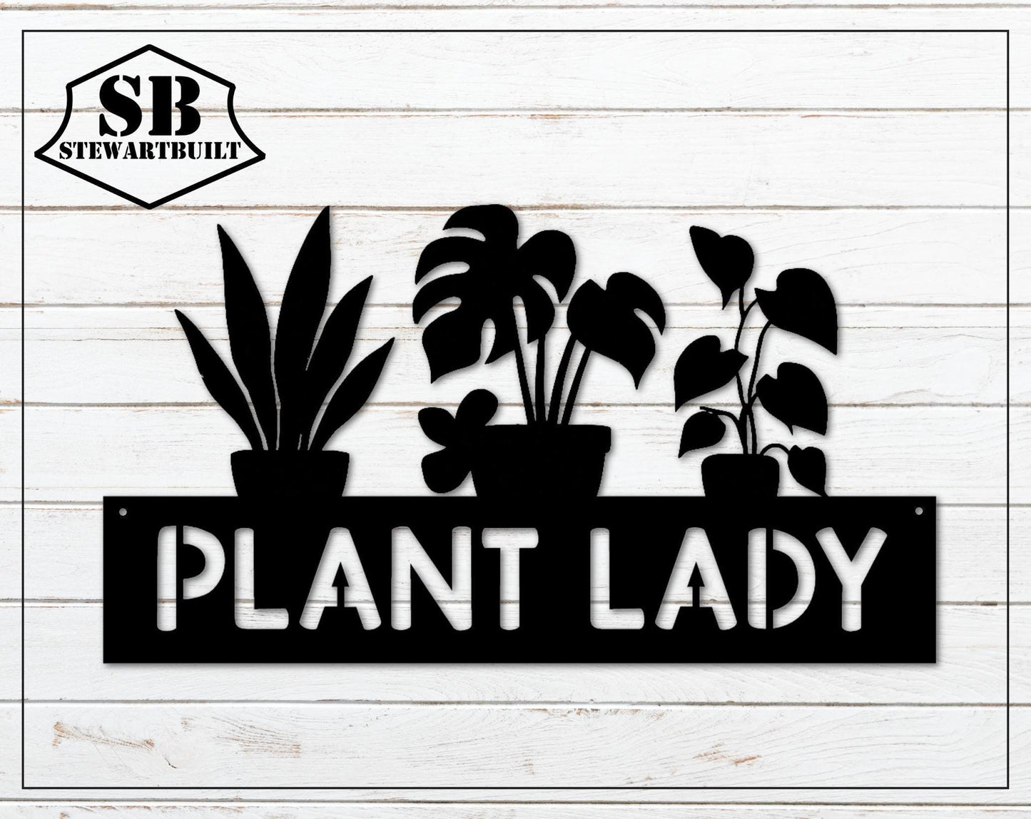 Houseplant Lovers Steel Sign - PLANT LADY - Personalized Wall Sign - Metal Art - OV18-36