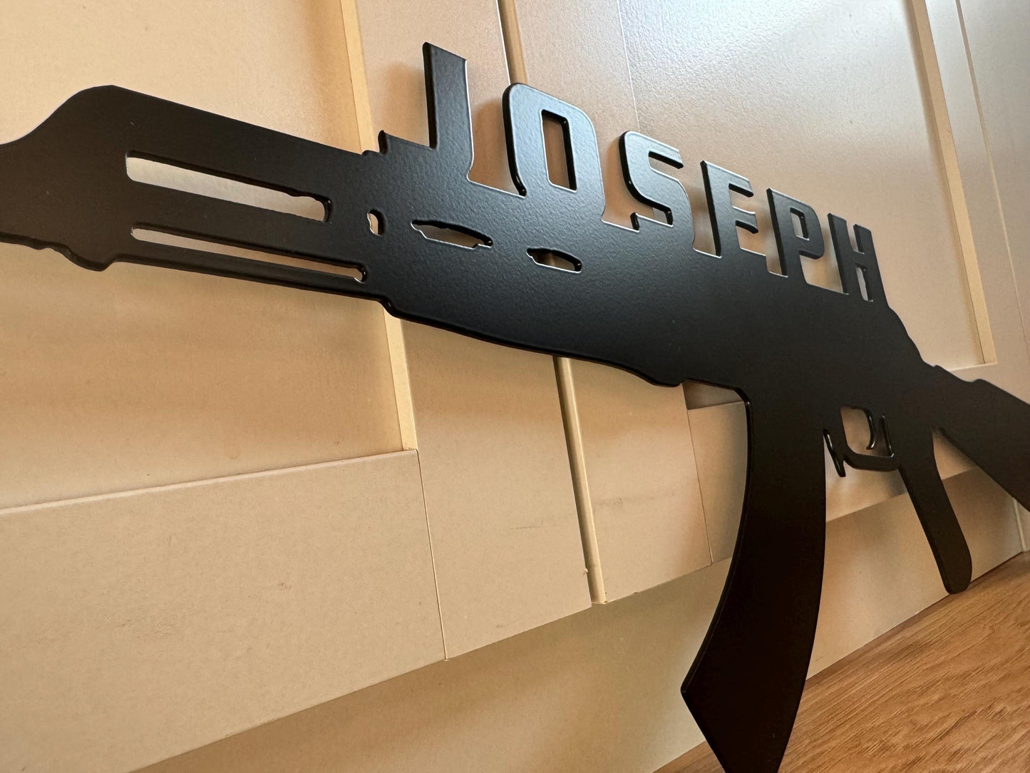 Personalized NAME - Machine Gun Decor - Decorative Steel Sign - Metal Art
