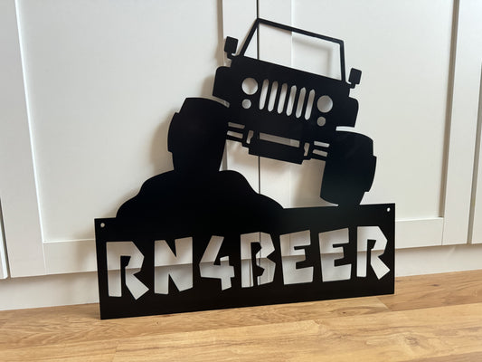 JEEP Inspired - Off Road - Personalized Steel Sign - Metal Art - SQ12-36