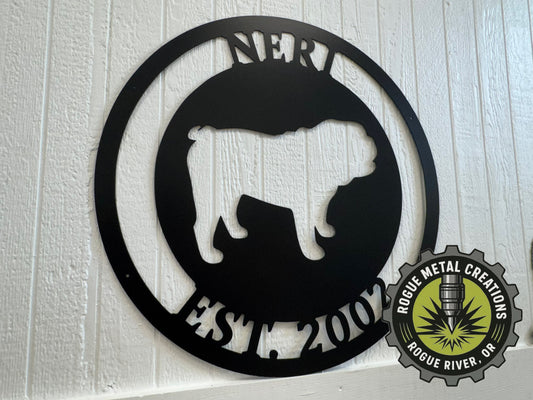 BULLDOG Dog Breed Sign - Personalized Steel Sign - Metal Art - SQ100