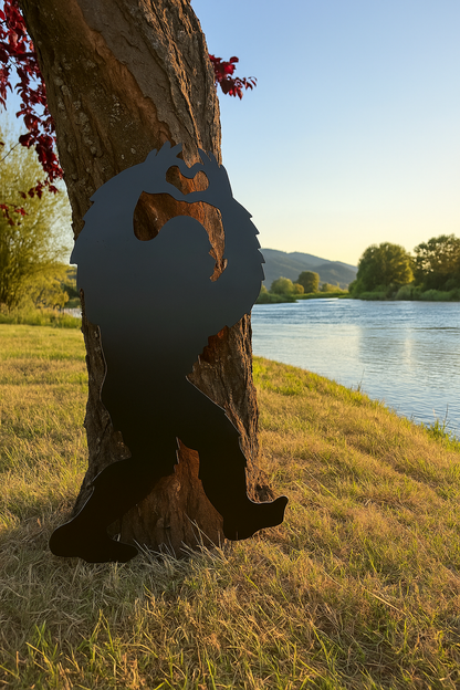 BIGFOOT / SASQUATCH making HEART HANDS - Metal Art - Steel Decor