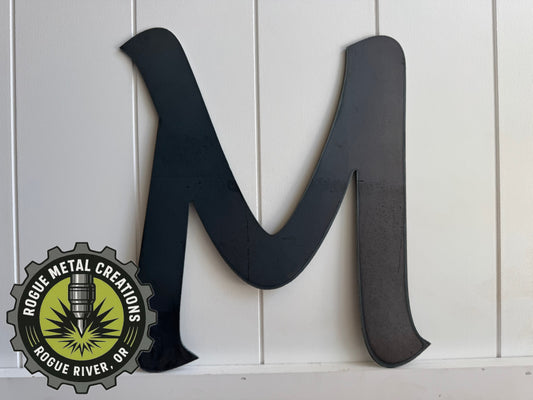 Last Name LETTER - HOUSE Monogram - GATE Letter - Personalized Steel Sign - Metal Art - SQ12-36