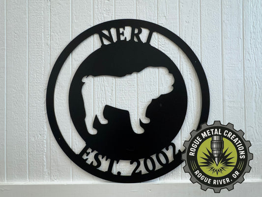 BULLDOG Dog Breed Sign - Personalized Steel Sign - Metal Art - SQ100