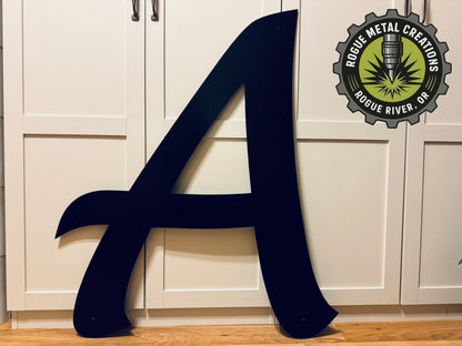 Last Name LETTER - HOUSE Monogram - GATE Letter - Personalized Steel Sign - Metal Art - SQ12-36