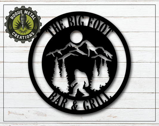 BIGFOOT in Mountains & Trees - SASQUATCH - YETI - Decorative Steel Sign - Wall Art - SQ18-36