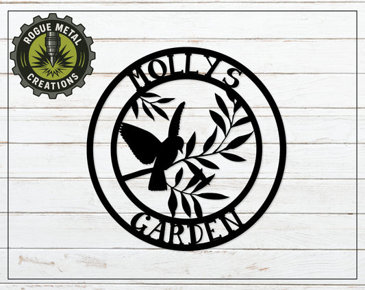 Garden Metal Sign - Bird Branch - Garden Steel Sign - Metal Art - SQ18-36