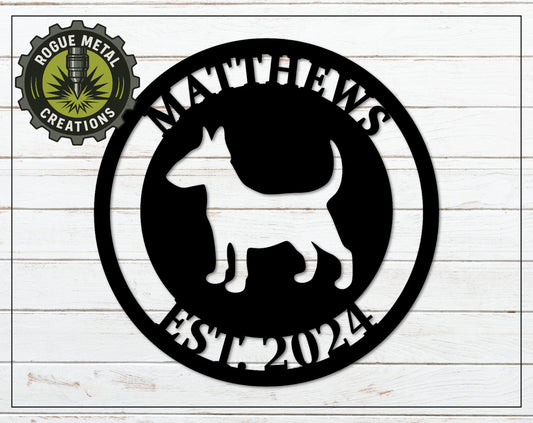 Bull Terrier Sign - Personalized Steel Sign - Metal Art - SQ18-36