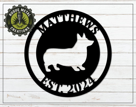 CORGI Dog Breed Sign - Personalized Steel Sign - Metal Art - SQ18-36