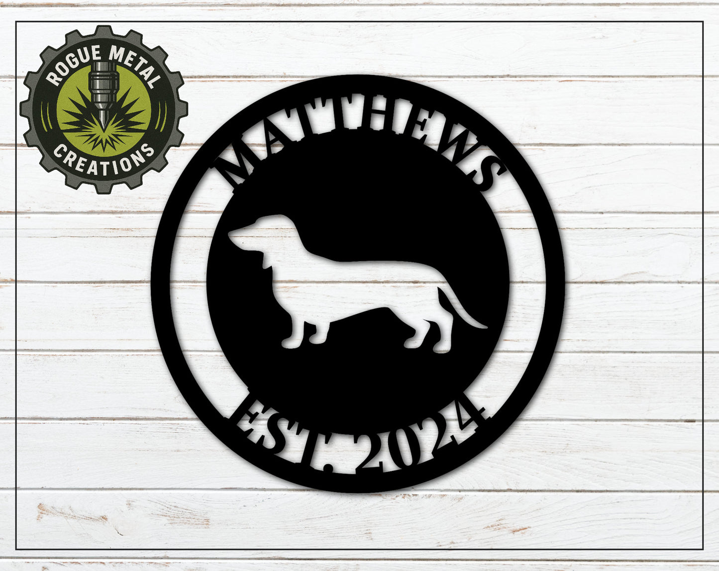 Dachshund - Weiner Dog Sign - Personalized Steel Sign - Metal Art - SQ18-36