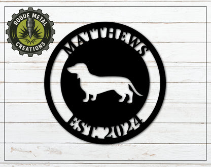 Dachshund - Weiner Dog Sign - Personalized Steel Sign - Metal Art - SQ18-36
