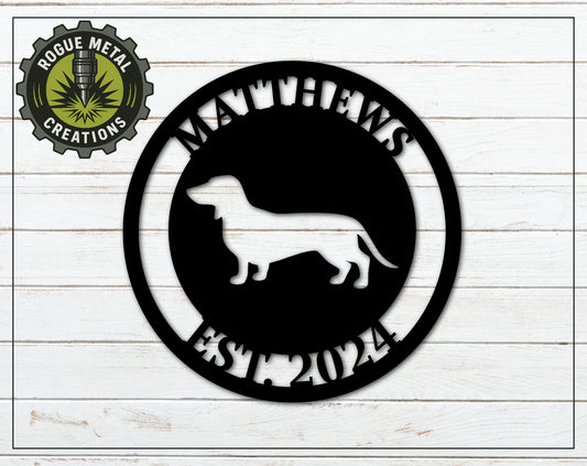 Dachshund - Weiner Dog Sign - Personalized Steel Sign - Metal Art - SQ18-36
