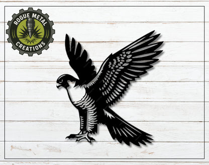 FALCON BIRD Metal Art - House, Garden, Gate - Steel Sign - Wall Art - SQ12-36