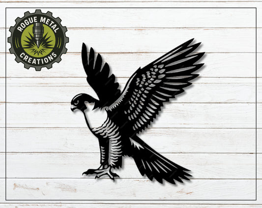 FALCON BIRD Metal Art - House, Garden, Gate - Steel Sign - Wall Art - SQ12-36
