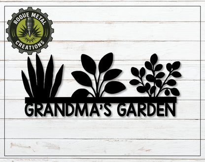 Plant Lovers Steel Sign - GRANDMA'S GARDEN - Personalized Wall Sign - Metal Art - OV18-36