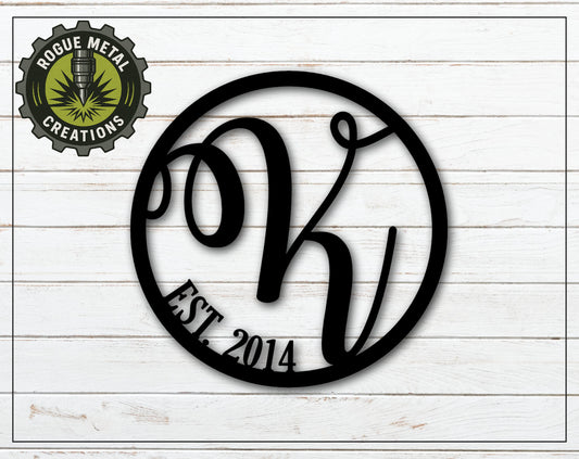 Last Name Letter - Monogram - Gate Letter  - Personalized Steel Sign - Metal Art - SQ12-36