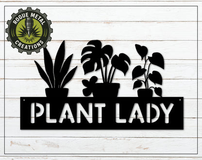 Houseplant Lovers Steel Sign - PLANT LADY - Personalized Wall Sign - Metal Art - OV18-36