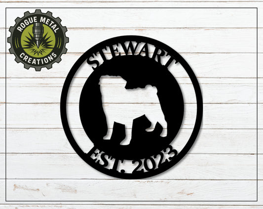 PUG - Dog Breed Sign - Personalized Steel Sign - Metal Art - SQ18-36