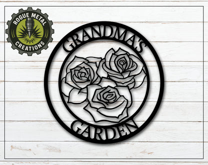 GARDEN - ROSES - Floral Metal Sign - Steel Sign - Wall Art - SQ18-36SM