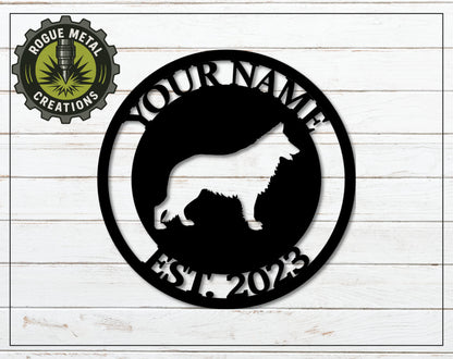 German Shepherd Dog Sign - Personalized Steel Sign - Metal Art - SQ18-36