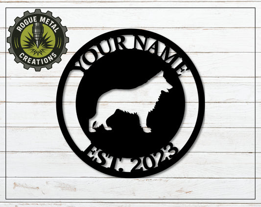 German Shepherd Dog Sign - Personalized Steel Sign - Metal Art - SQ18-36