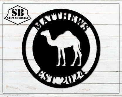 DESERT CAMEL - Personalized Steel Sign - Metal Art - SQ18-36