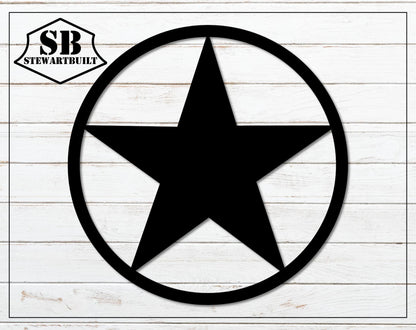 Circle Star Metal Home Decor Steel Sign - Metal Art - SQ100