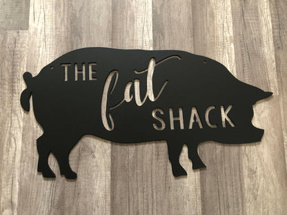 Pig - Hog Shaped Sign - Farm, Barn - Personalized Steel Sign - Metal Art