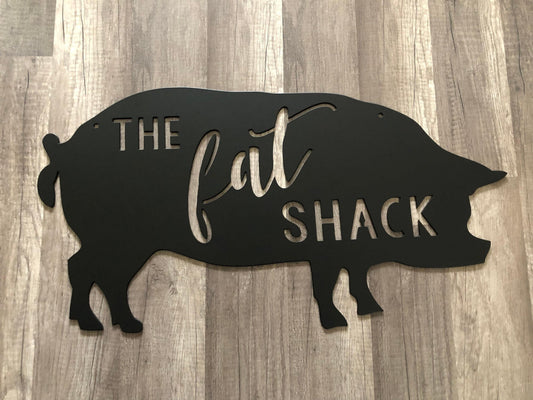 Pig - Hog Shaped Sign - Farm, Barn - Personalized Steel Sign - Metal Art