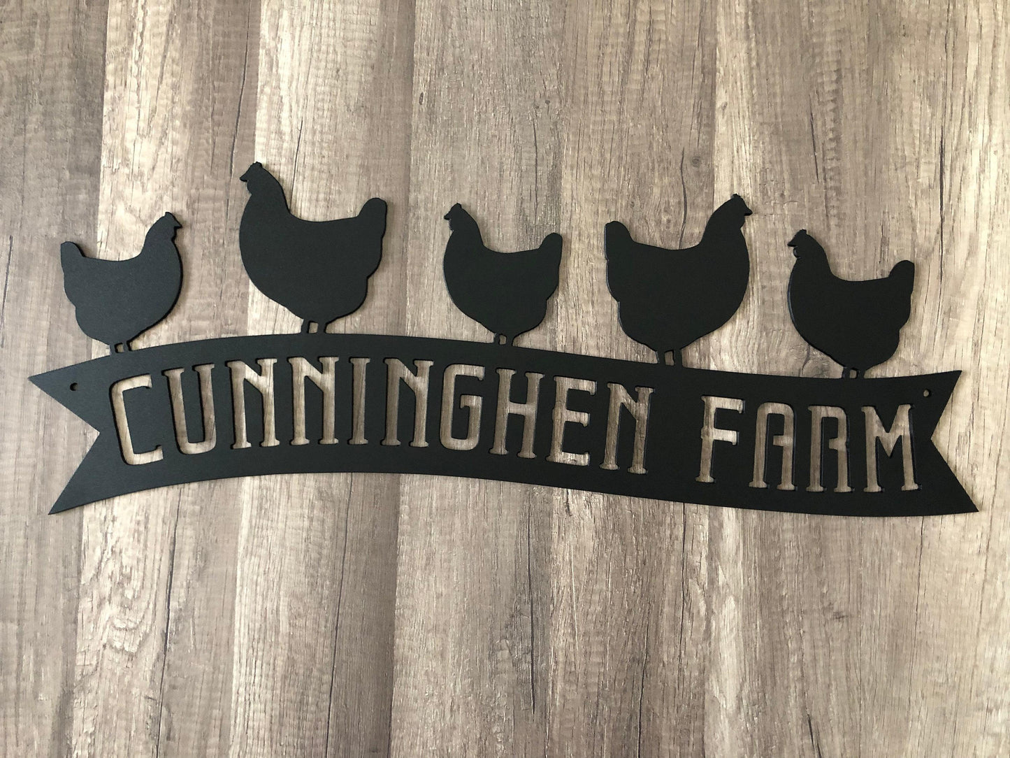 Chicken Coop Barn Banner Sign - Personalized Steel Sign - Metal Art