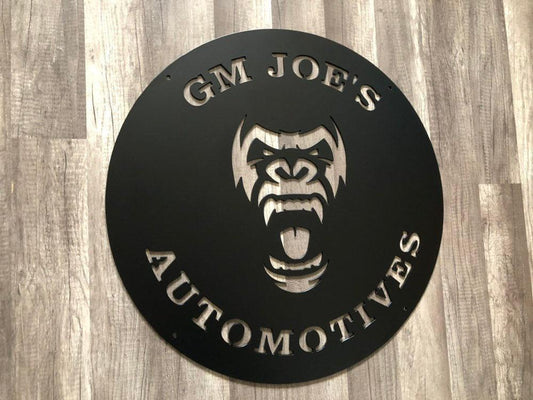 Gorilla Face - Metal Sign - Automotive - Workshop - Gym - Personalized Steel Sign - Metal Art - SQ100