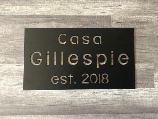 Rectangle Home Plaque - Casa - Personalized Steel Sign - Metal Art