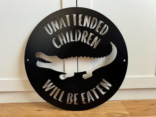 ALLIGATOR Metal Sign - Gator - Croc - Crocodile  - Personalized Steel Sign - Wall Art - SQ16-36