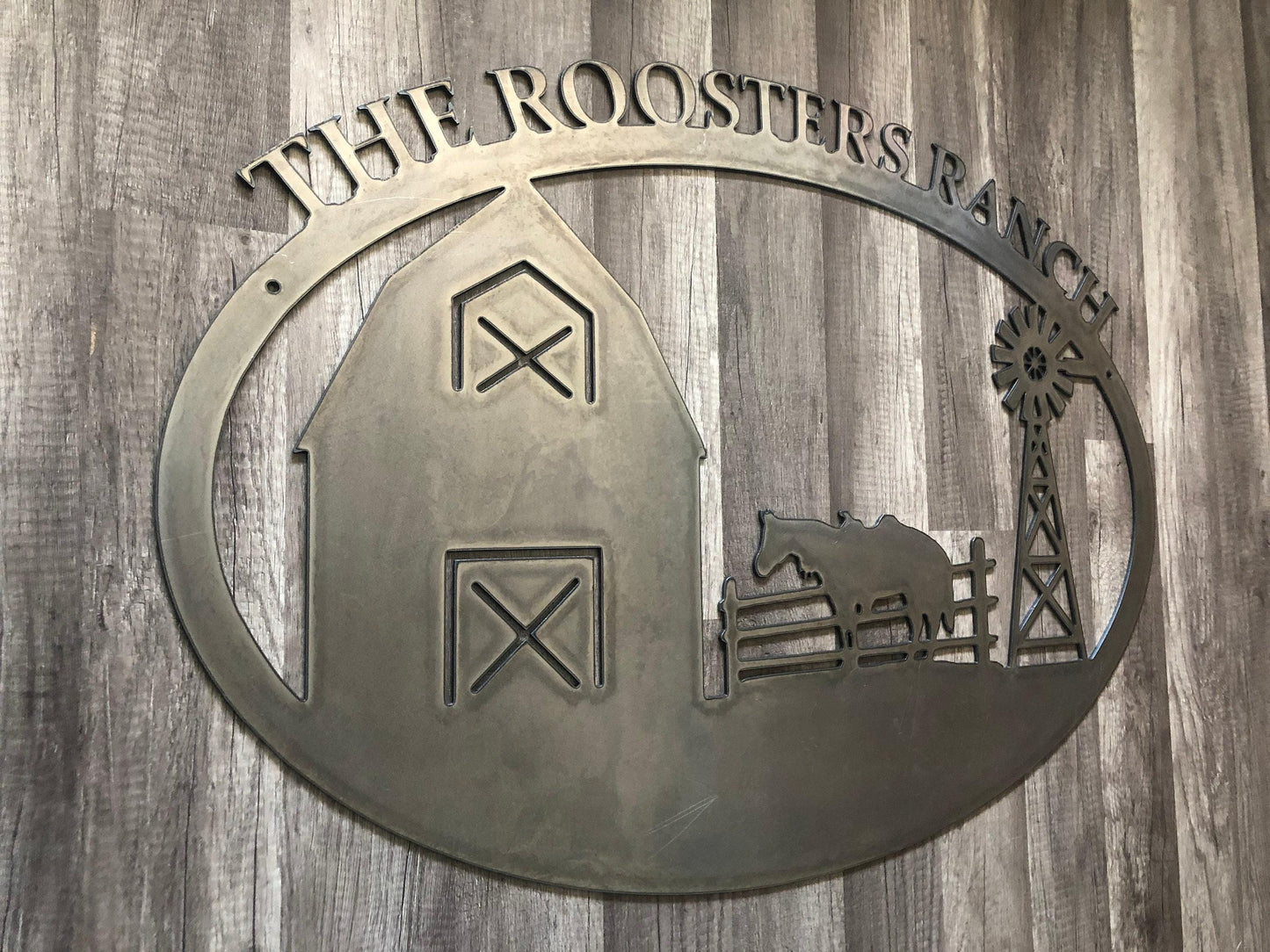 Farm & Ranch Sign - Barn, Horse, Windmill - Personalized Steel Sign - Metal Art