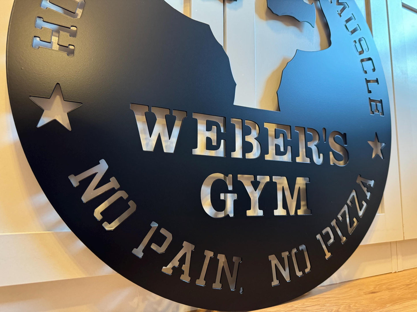 Gym Signs - Muscle Man - Personalized Steel Sign - Metal Art - SQ100