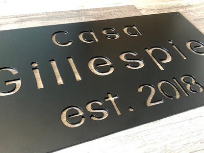 Rectangle Home Plaque - Casa - Personalized Steel Sign - Metal Art
