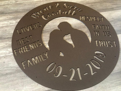 Wedding Anniversary Couples Relationship Keepsake - Personalized Steel Sign - Metal Art - SQ100