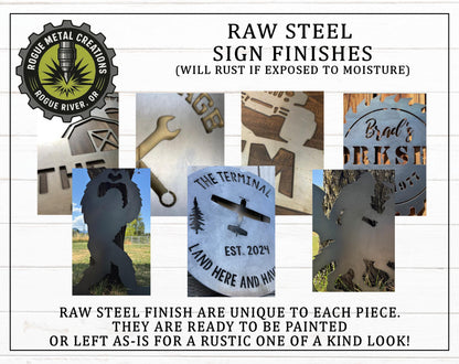 Custom Logo, Brand, Business, Idea - Personalized Steel Sign - Metal Art