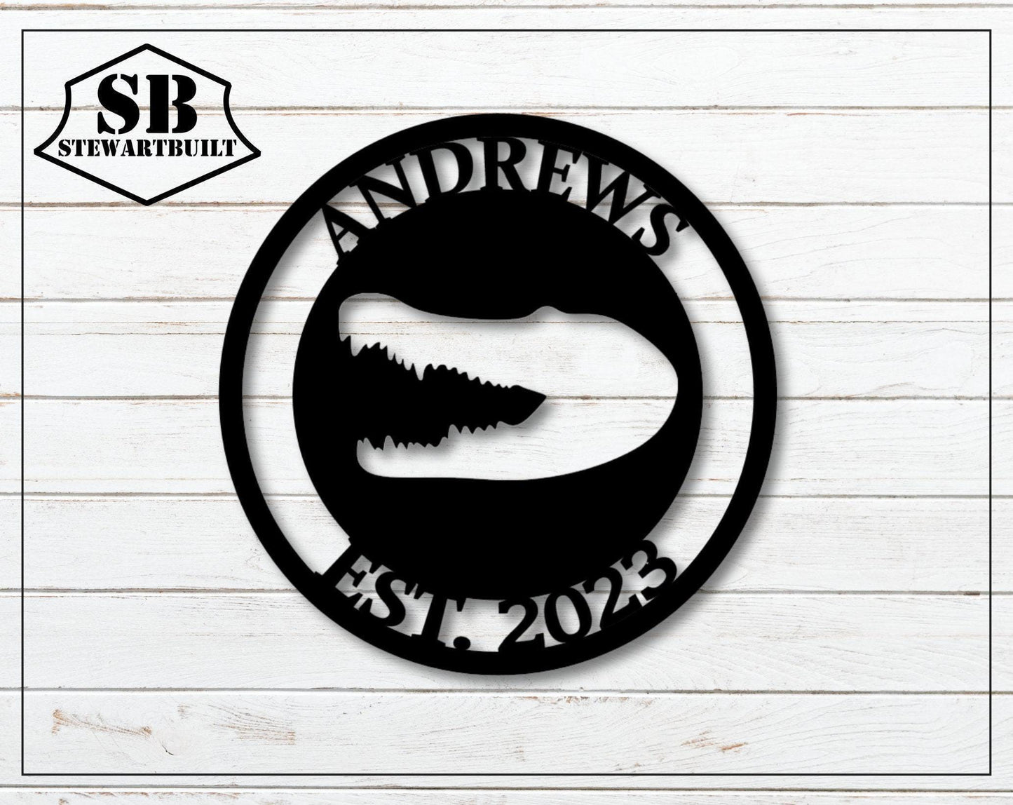 Alligator Head Sign - Gator Croc - Crocodile - Personalized Steel Sign - Metal Art - SQ100