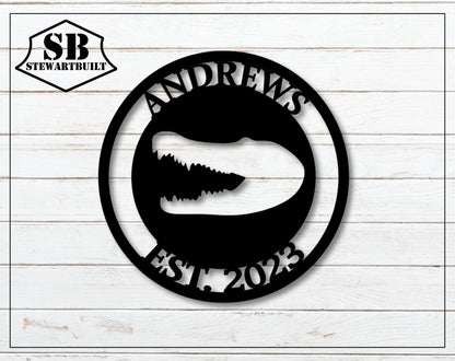 Alligator Head Sign - Gator Croc - Crocodile - Personalized Steel Sign - Metal Art - SQ100