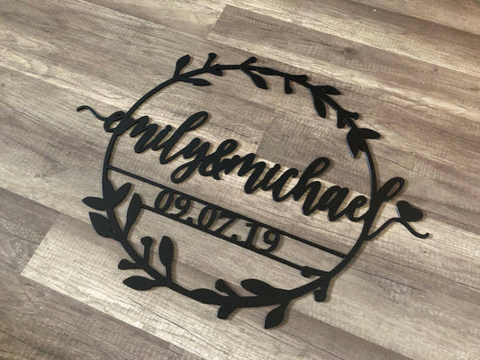 Anniversary Couples Relationship Keepsake - Personalized Steel Sign - Metal Art - SQ100