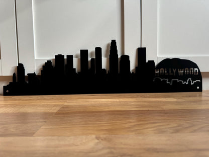 LOS ANGELES Skyline - HOLLYWOOD Sign - California - Steel Sign - Metal Art