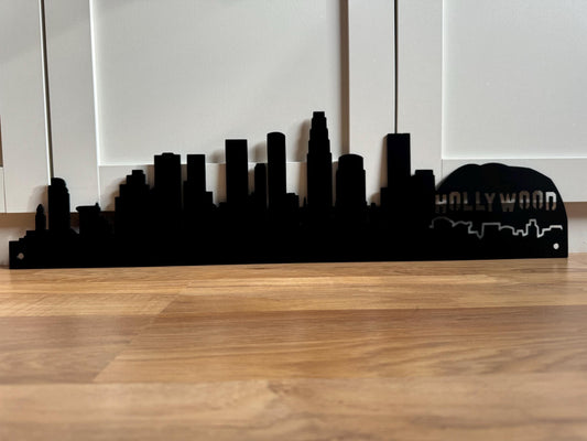 LOS ANGELES Skyline - HOLLYWOOD Sign - California - Steel Sign - Metal Art