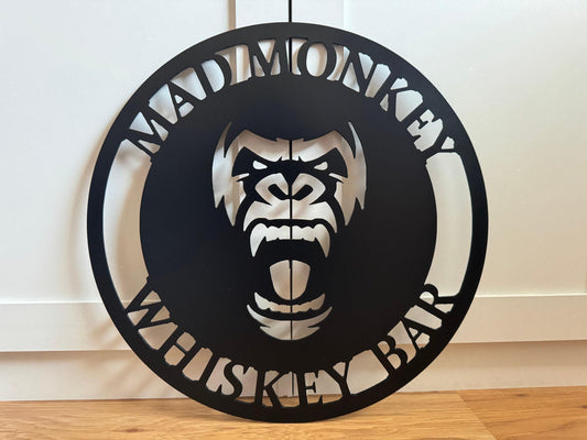 Gorilla Face - Metal Sign - Home, Business, Gym - Gorilla Monkey Head - Personalized Steel Sign - Metal Art - SQ100