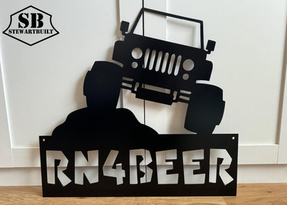 JEEP Inspired - Off Road - Personalized Steel Sign - Metal Art - SQ12-36