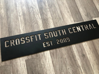 CROSSFIT - GYM - BUSINESS Name Sign - Personalized Steel Sign - Metal Art