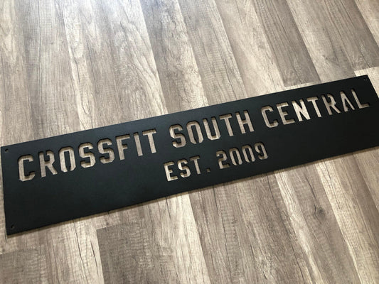 CROSSFIT - GYM - BUSINESS Name Sign - Personalized Steel Sign - Metal Art